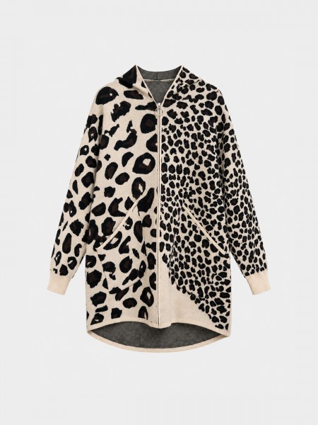 Animal print knit jacket