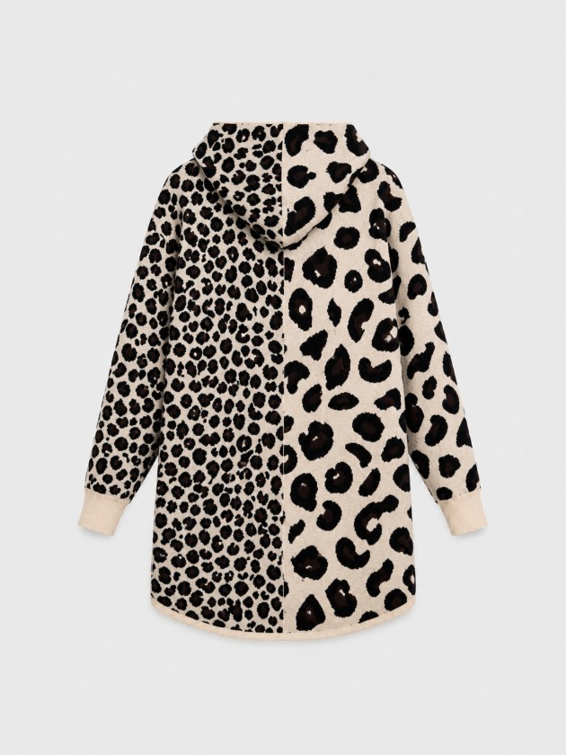 Animal print knit jacket