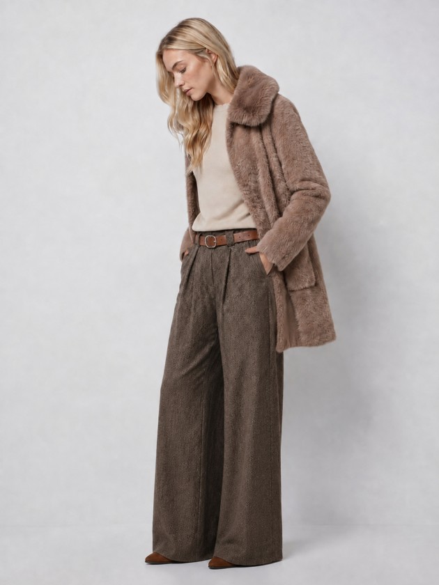 Coat with fur collar Coat with fur collar