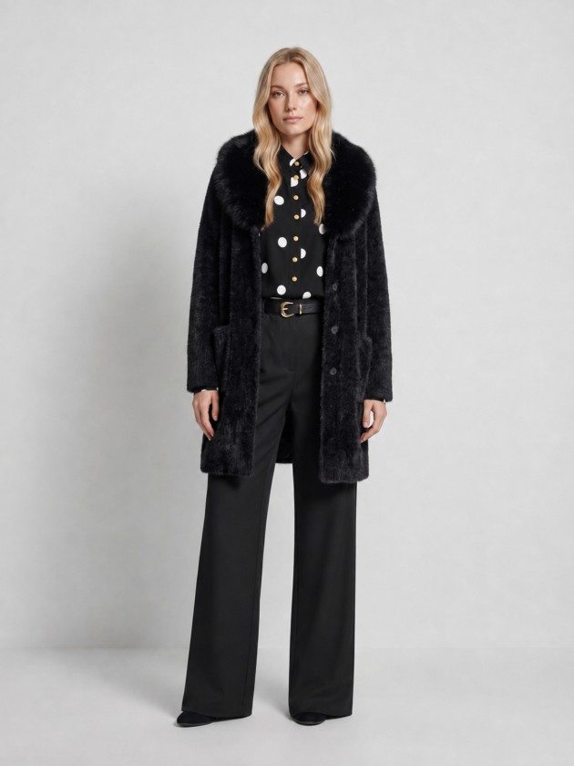 Coat with fur collar Coat with fur collar