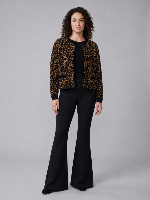 Casaco curto animal print
