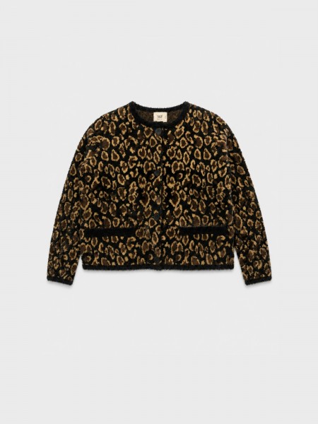Short animal print jacket