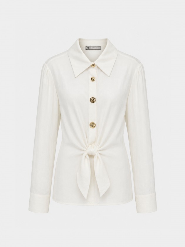 Camisa cintada com la�o