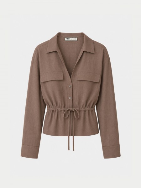 Chemise avec cordon de serrage � la taille.