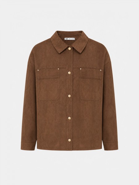 Suede-effect overshirt