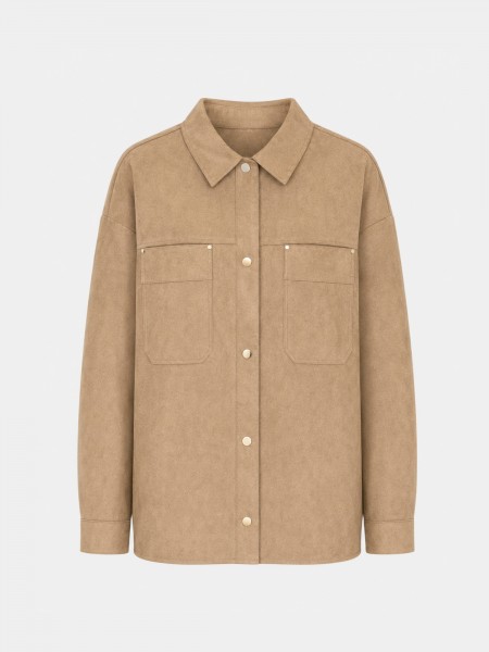Suede-effect overshirt