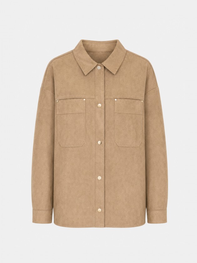 Suede-effect overshirt