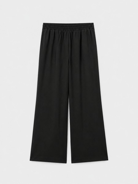 Wide-leg trousers with elastic waistband