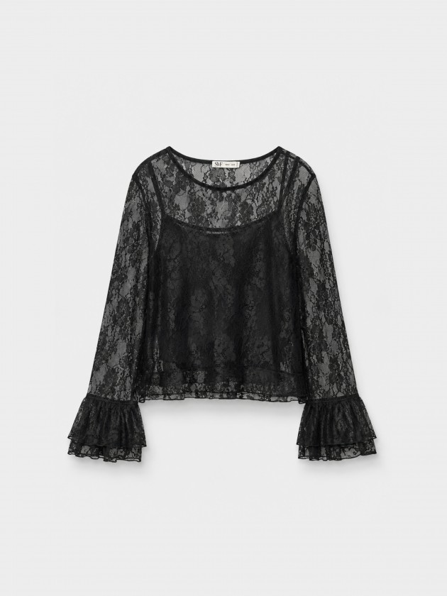 Lace top with ruffles Lace top with ruffles