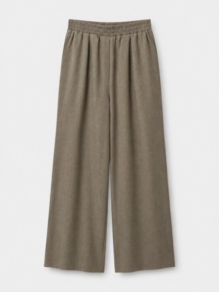 Wide-leg trousers with elastic waistband