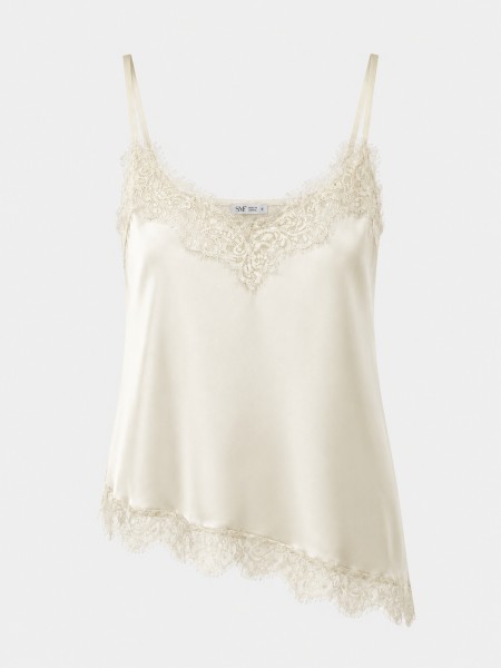 Satin top with lace