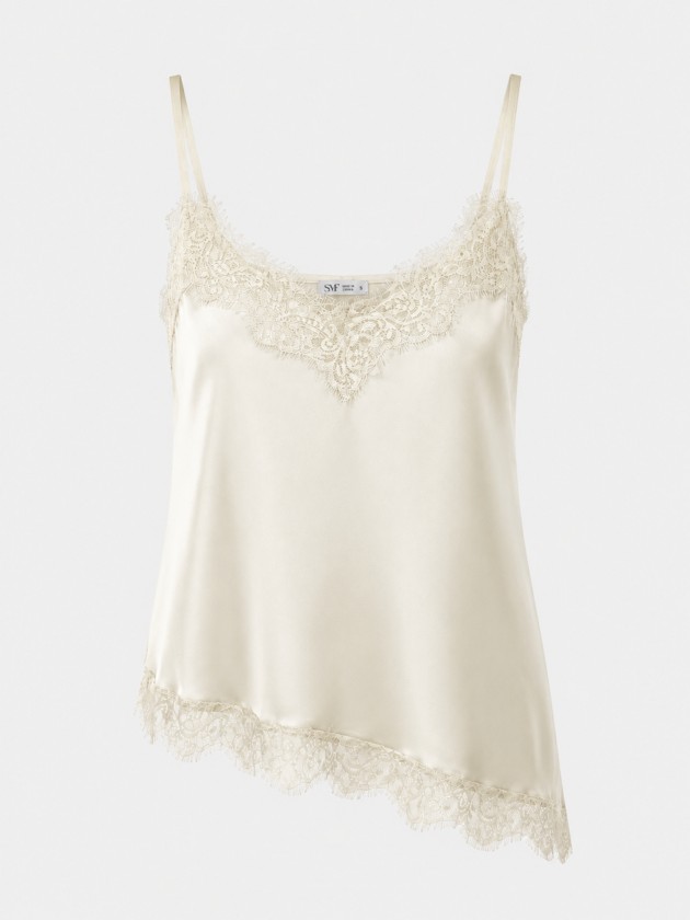 Satin top with lace