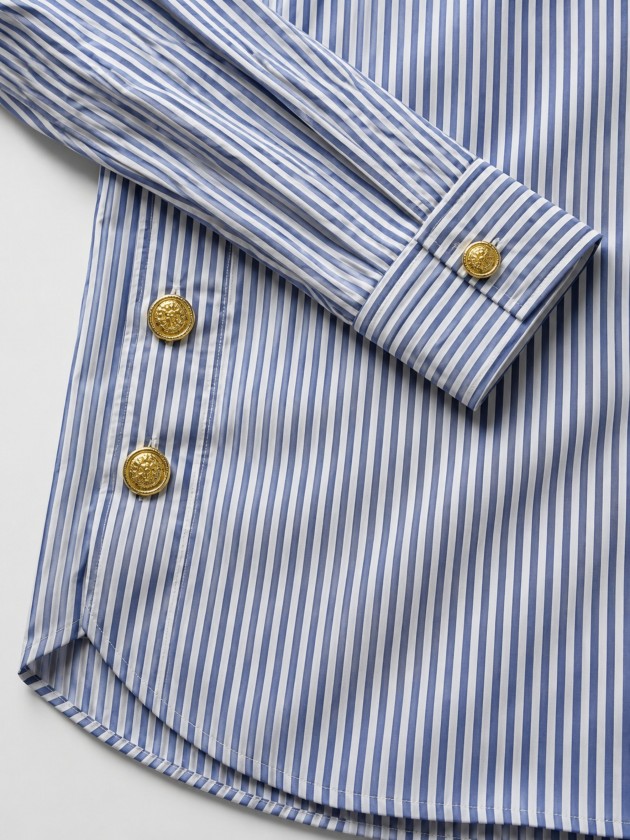 Chemise rayée à boutons métalliques Chemise rayée à boutons métalliques
