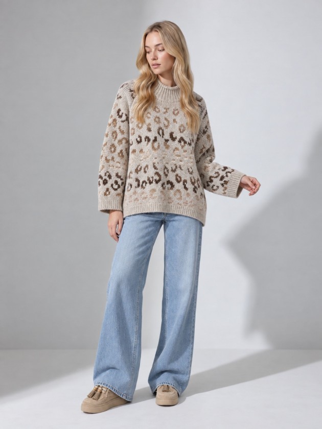 Jacquard knit sweater Jacquard knit sweater