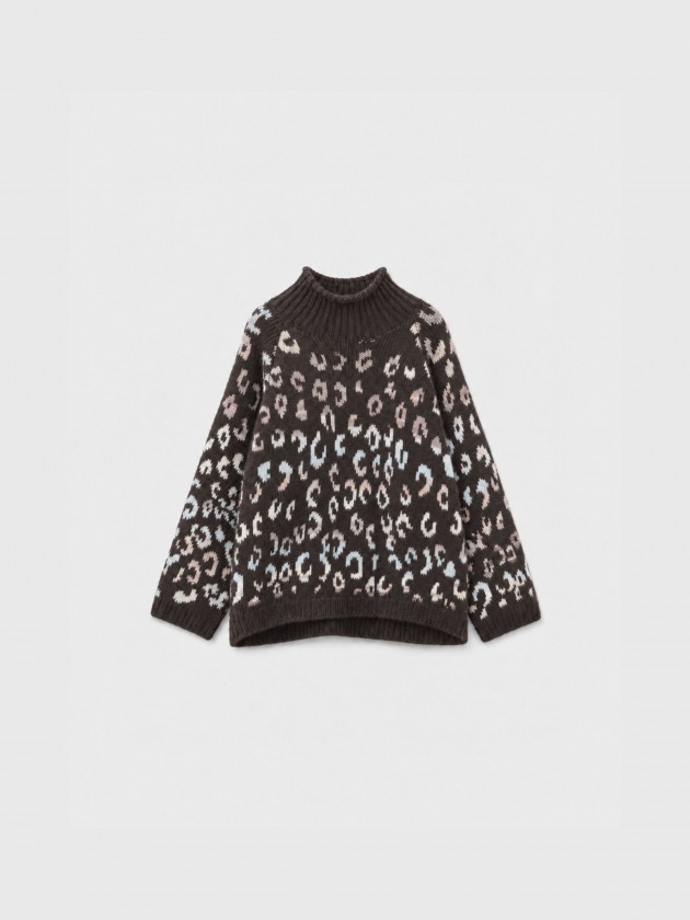 Jacquard knit sweater
