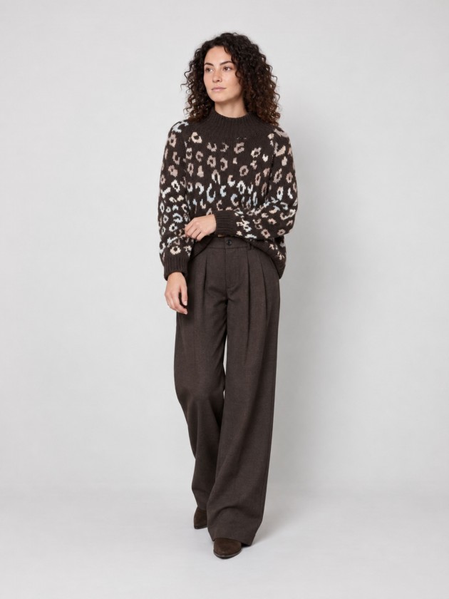 Jacquard knit sweater