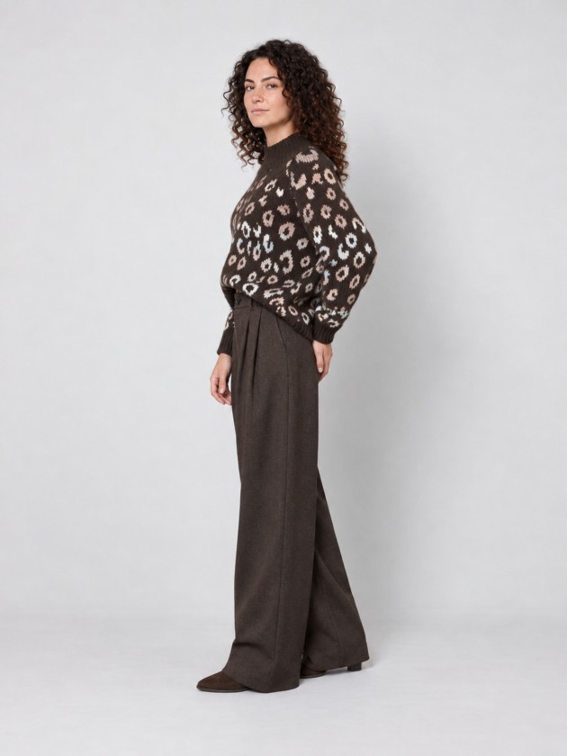 Jacquard knit sweater