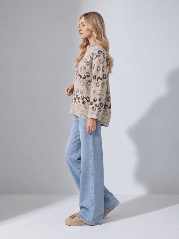 Jacquard knit sweater Jacquard knit sweater