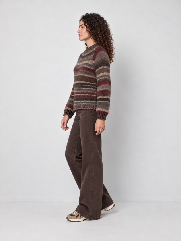 Pull en maille multicolore Pull en maille multicolore