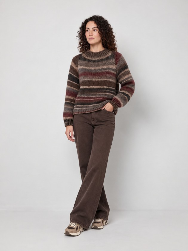 Pull en maille multicolore Pull en maille multicolore