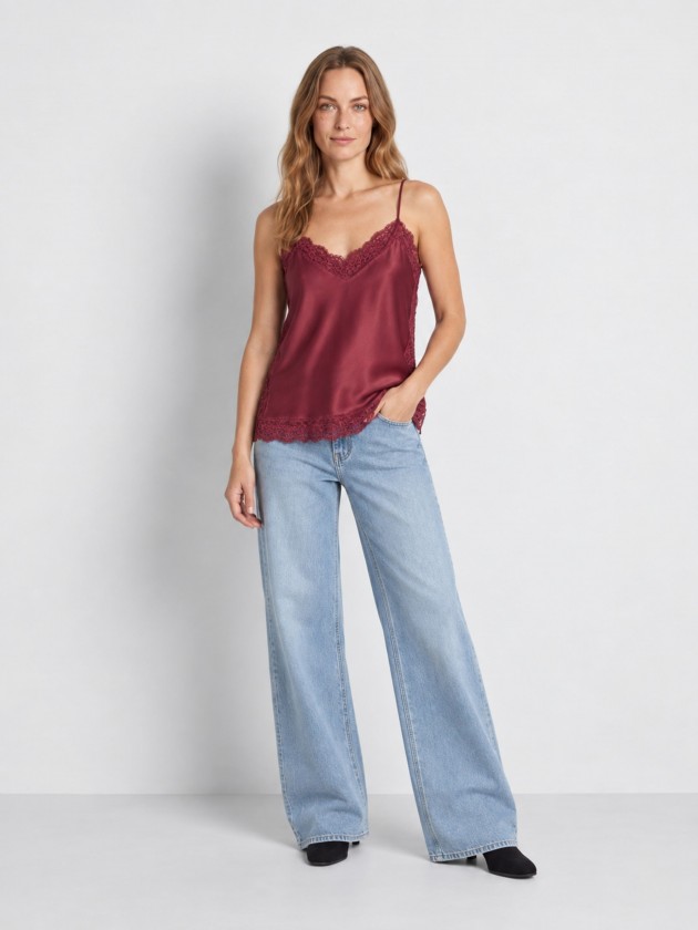 Satin top with lace Satin top with lace