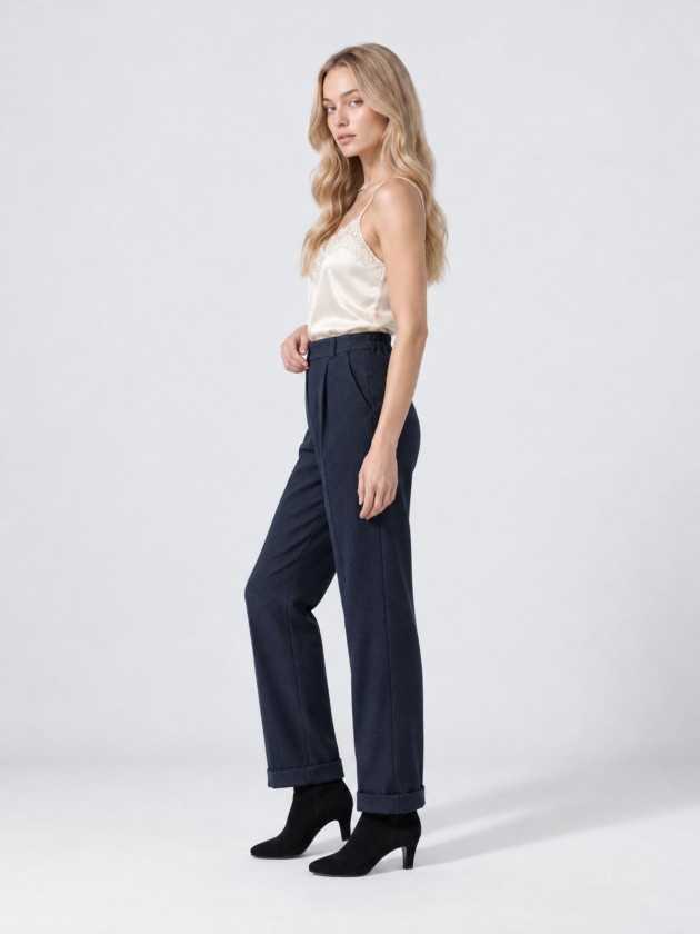 Tapered trousers with pleats Tapered trousers with pleats