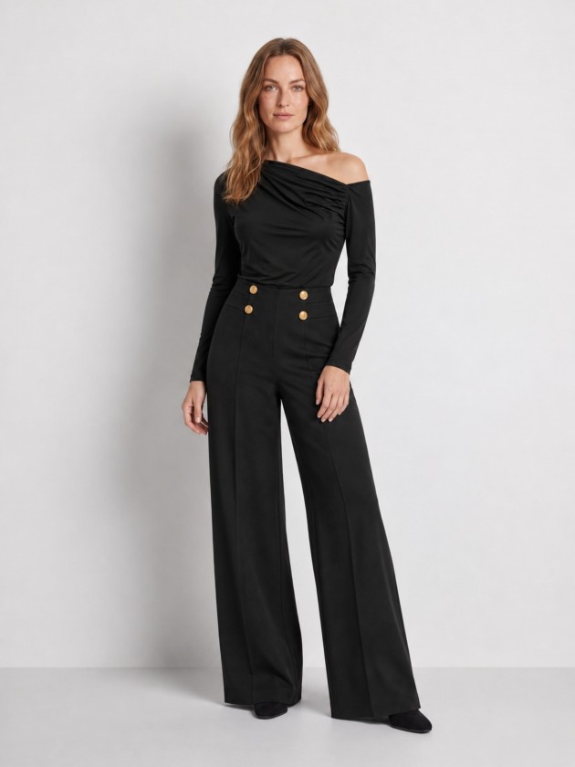 Asymmetrical draped top