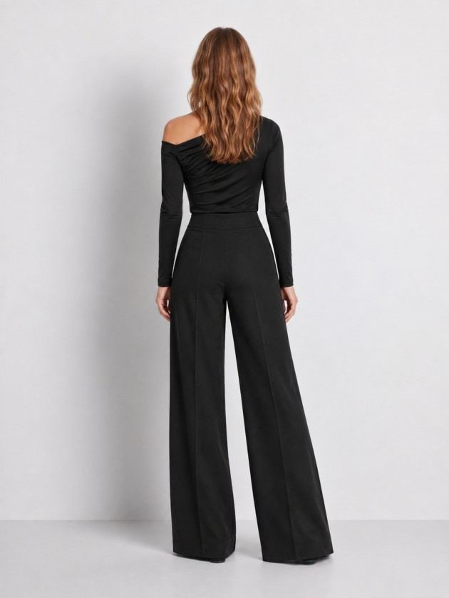 Asymmetrical draped top
