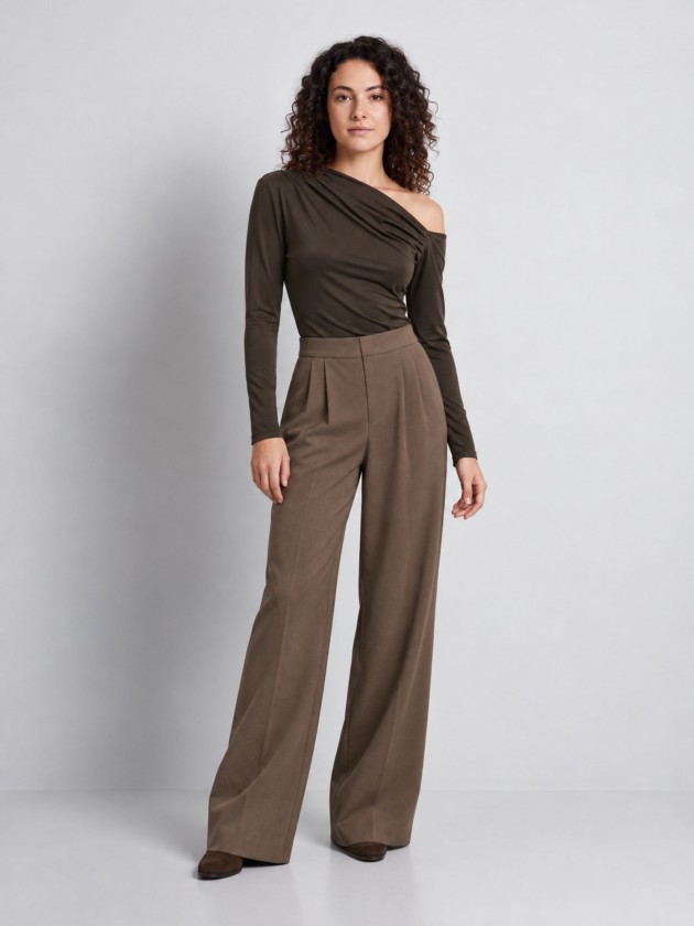 Asymmetrical draped top