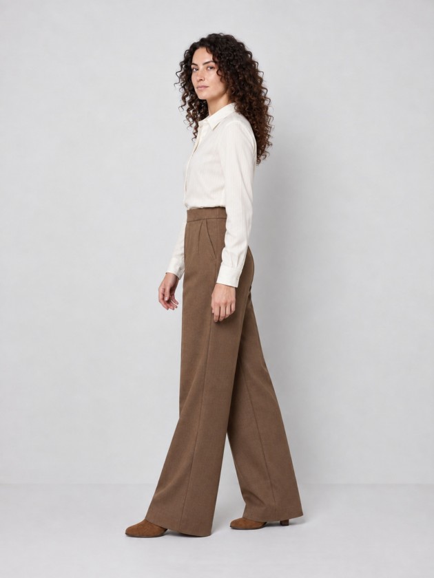 Wide-leg trousers with pleats Wide-leg trousers with pleats
