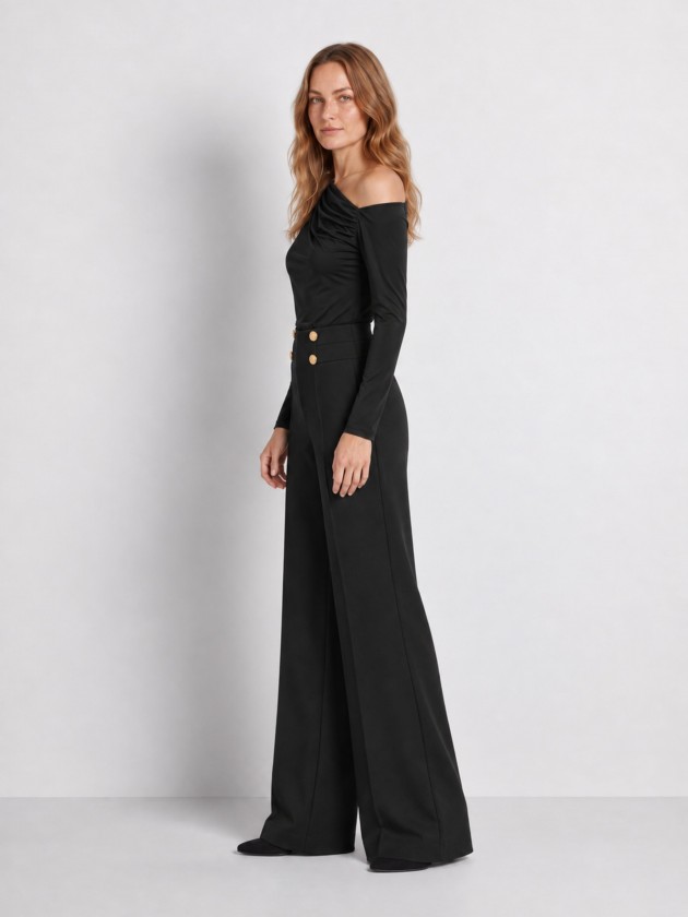 Asymmetrical draped top