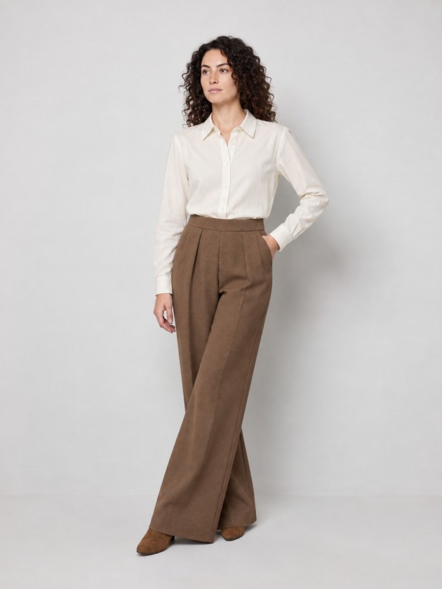 Wide-leg trousers with pleats Wide-leg trousers with pleats