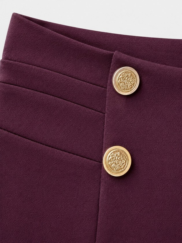 Wide-leg trousers with buttons