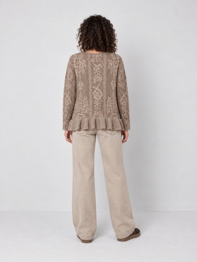 Camisola de malha com folhos Camisola de malha com folhos