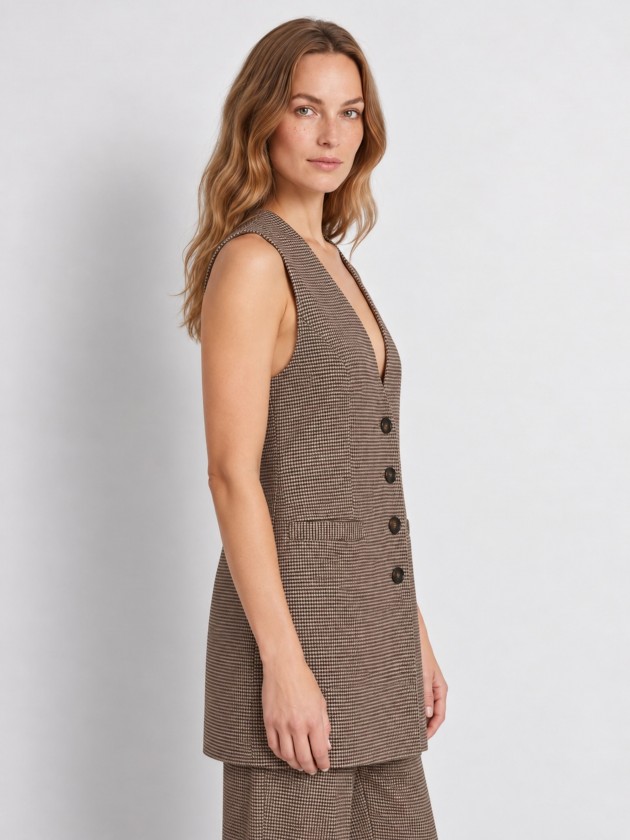 Long vest with squares