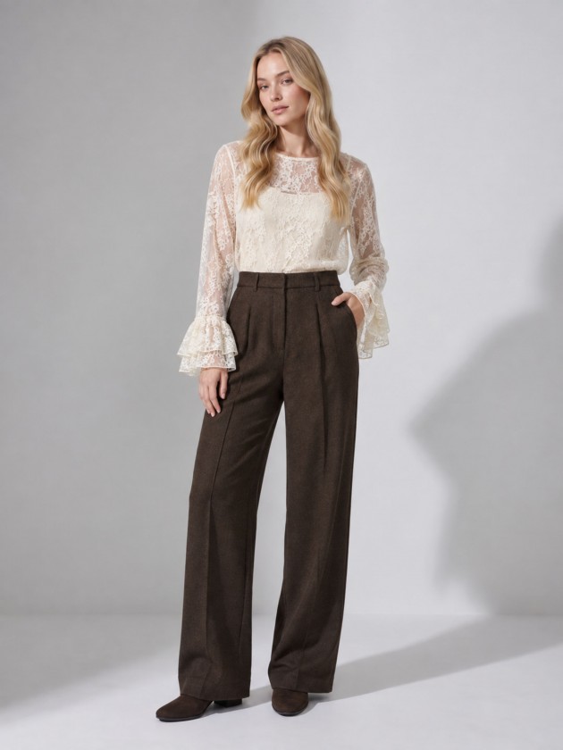 Wide leg pleated trousers Wide leg pleated trousers