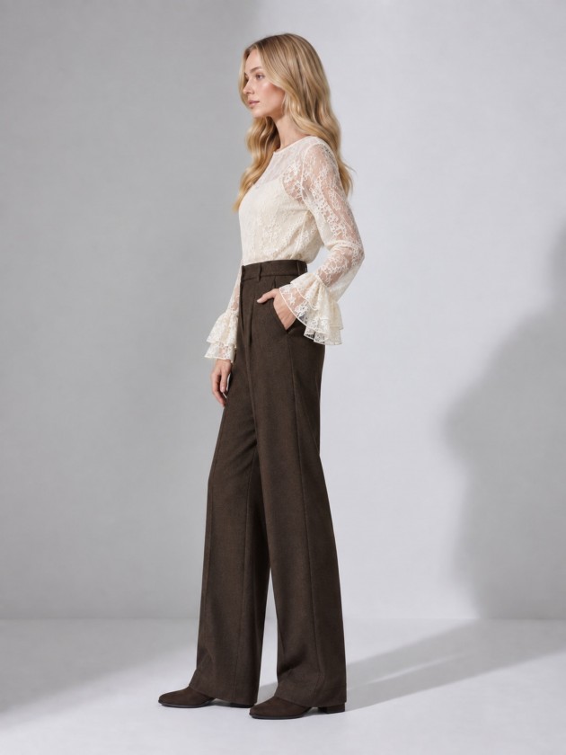 Wide leg pleated trousers Wide leg pleated trousers