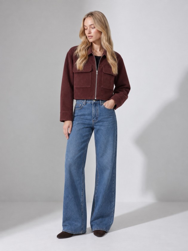 Short jacket with pockets