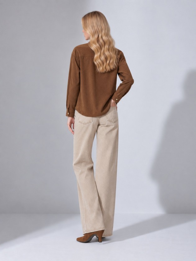 Suede-effect overshirt