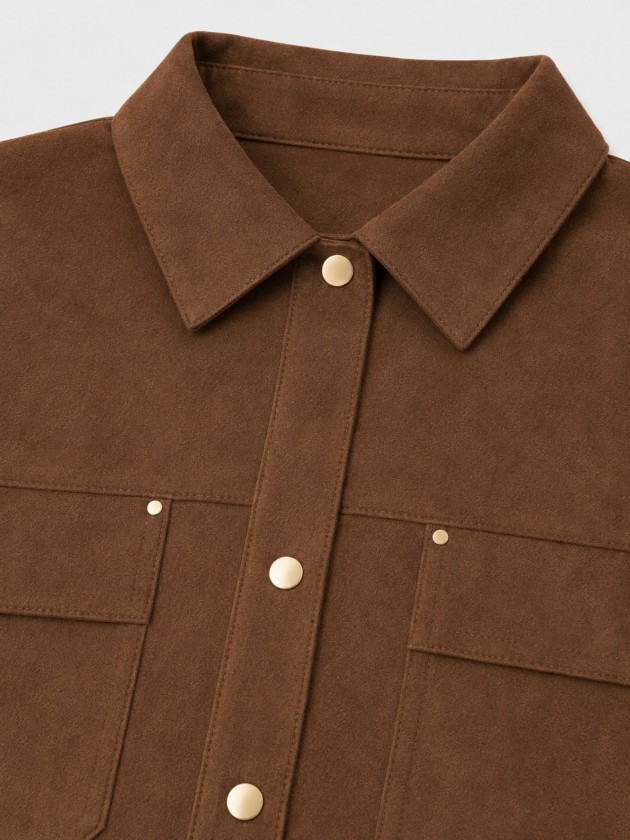Suede-effect overshirt
