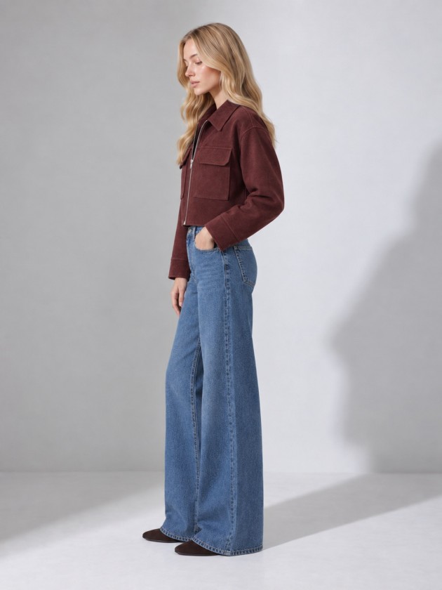 Short jacket with pockets
