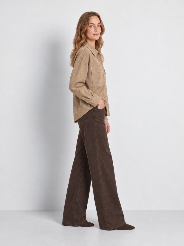 Suede-effect overshirt