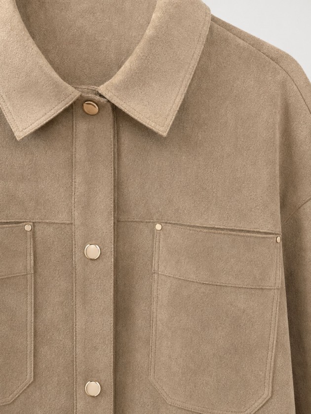 Suede-effect overshirt