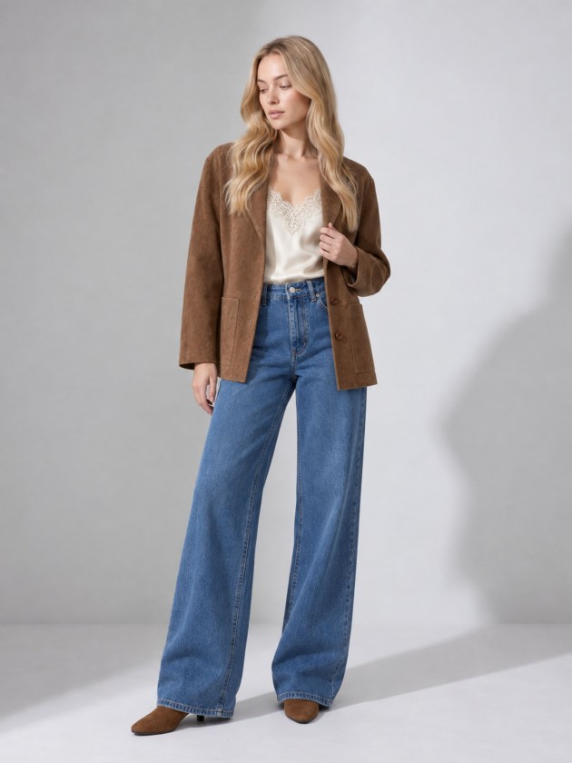 Suede-effect jacket