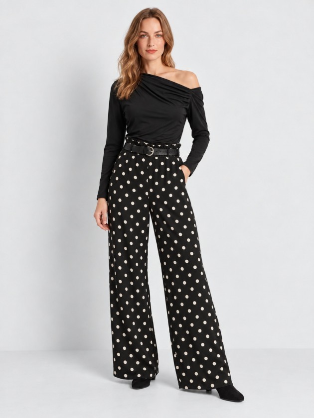 Flowy pants with polka dots Flowy pants with polka dots