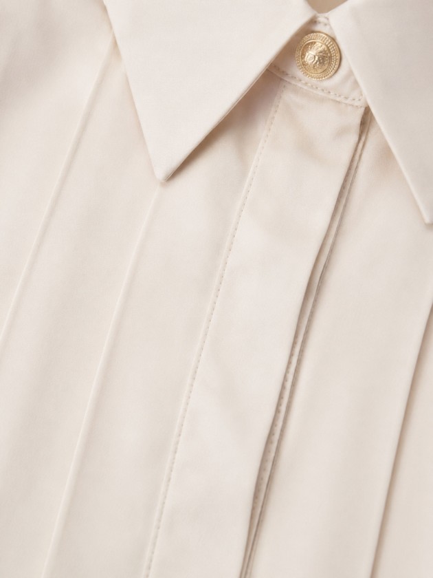 Camisa acetinada com pregas Camisa acetinada com pregas