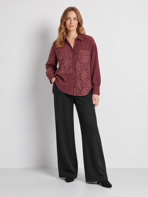 Shirt paired with lace
