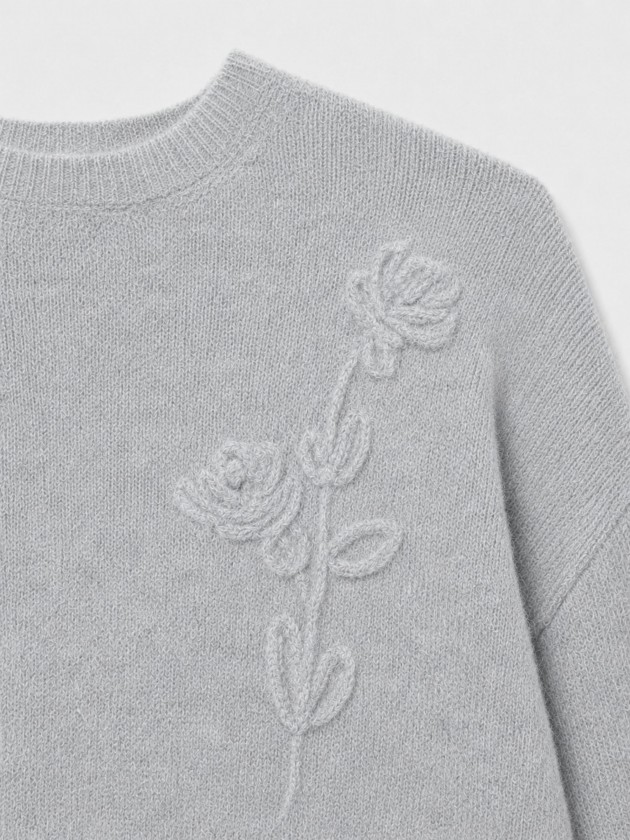 Knitted sweater with flowers Knitted sweater with flowers