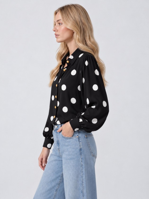 Camisa estampada com bolas
