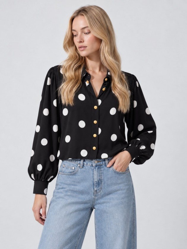 Camisa estampada com bolas